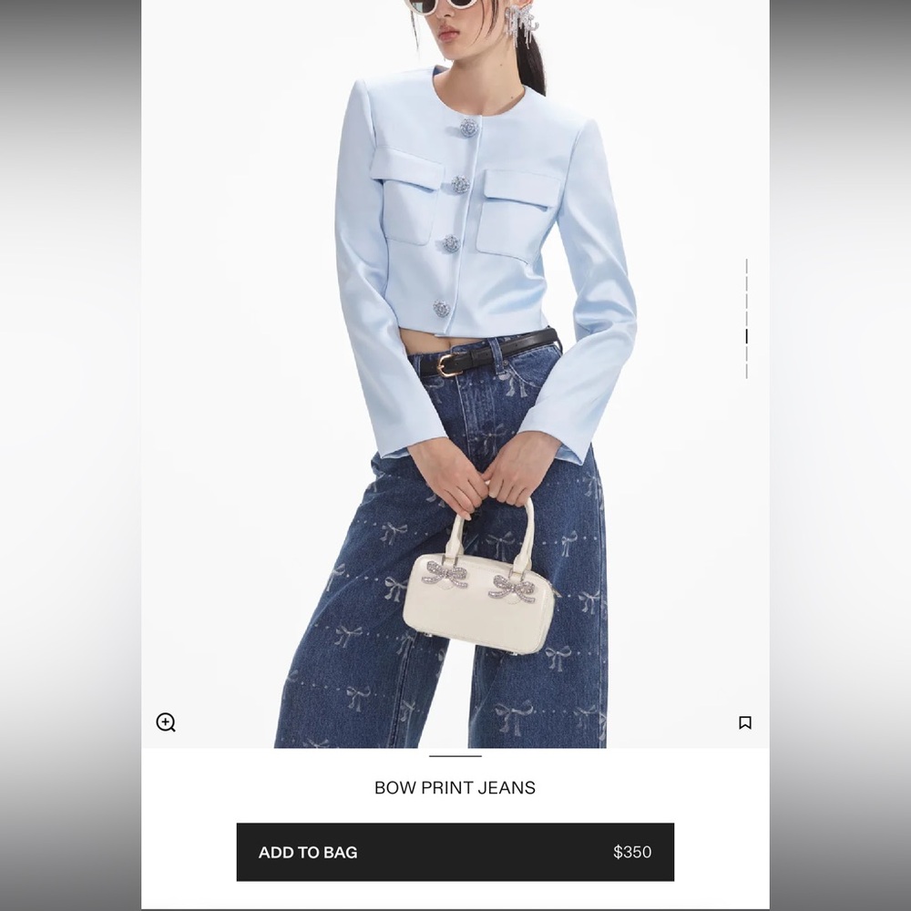 Self-Portrait Bow Print Jean